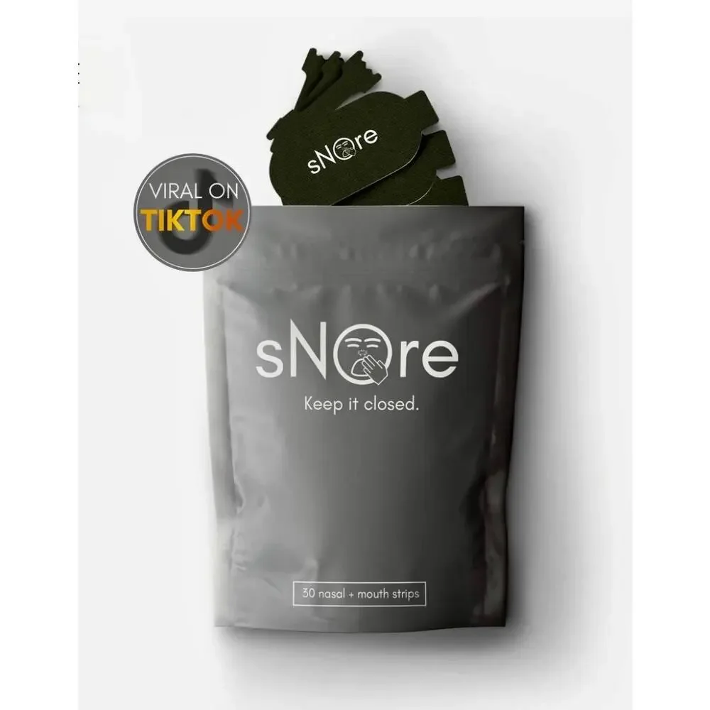 sNOre Mouth Tape & Nasal Strips - 30 day supply of each
